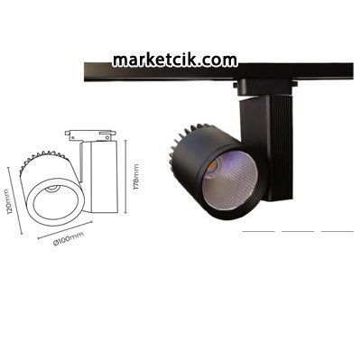 Marketcik 30 Watt Led Ray Spot Armatür Beyaz ve Günışığı Işık Osram-Samsung Led Gün ışığı