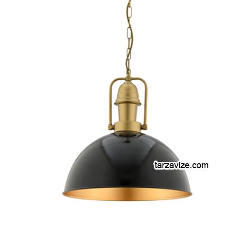 Tarzavize TRTA110-103 Dekoratif Siyah Tekli Retro Modern Sarkıt Avize