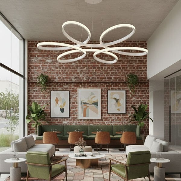 Papatya Modern LED Avize - 3 Renk Işıklı Tekli Sarkıt Tarz Avize