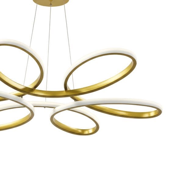 Papatya Modern LED Avize - 3 Renk Işıklı Tekli Sarkıt Tarz Avize