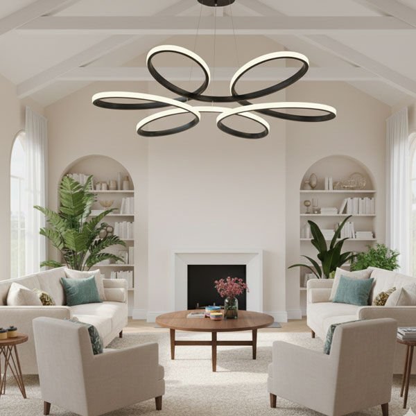 Papatya Modern LED Avize - 3 Renk Işıklı Tekli Sarkıt Tarz Avize