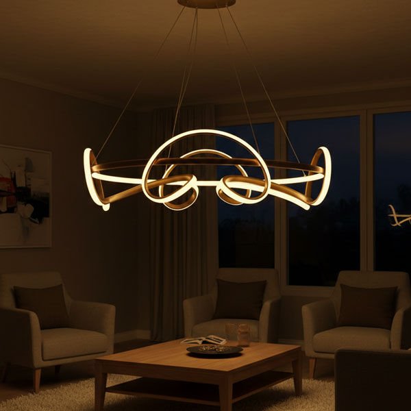 Mınımalısm Modern LED Avize - 3 Renk Işıklı Tekli Sarkıt Tarz Avize