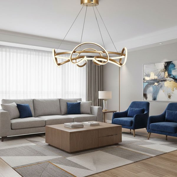 Mınımalısm Modern LED Avize - 3 Renk Işıklı Tekli Sarkıt Tarz Avize