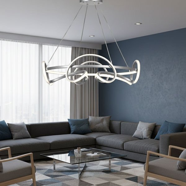 Mınımalısm Modern LED Avize - 3 Renk Işıklı Tekli Sarkıt Tarz Avize