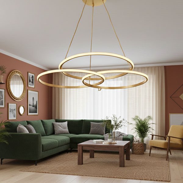 Çakır Modern LED Avize - 3 Renk Işıklı Tekli Sarkıt Tarz Avize