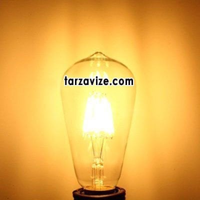 Edison Dekoratif Rustik Led Armut Ampul 4 Watt E27 Duy, ST64 Oval Armut Ampul Modeli