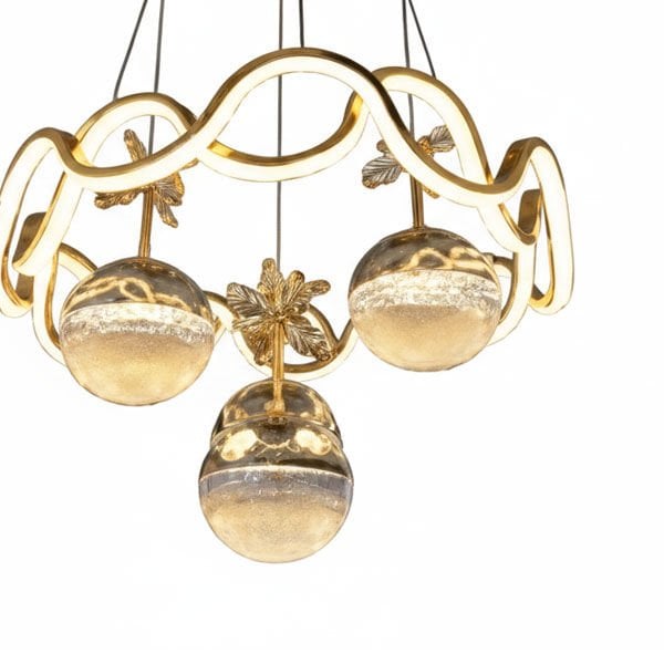 Alyans 4 Top Modern LED Avize - 3 Renk Işıklı Tekli Sarkıt Tarz Avize