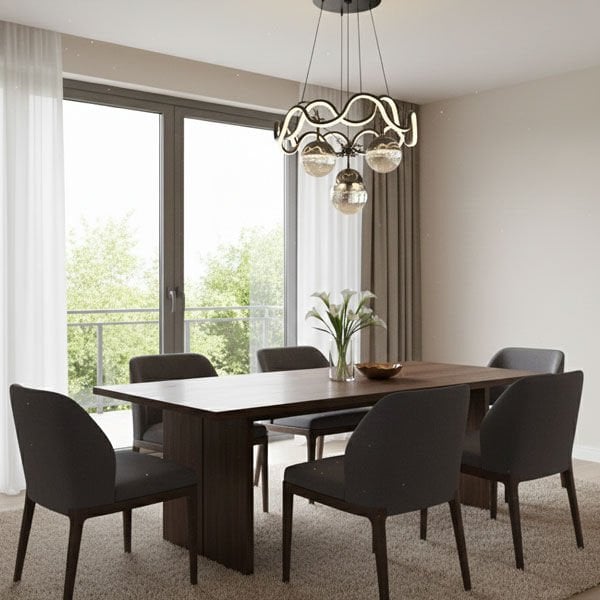Alyans 4 Top Modern LED Avize - 3 Renk Işıklı Tekli Sarkıt Tarz Avize