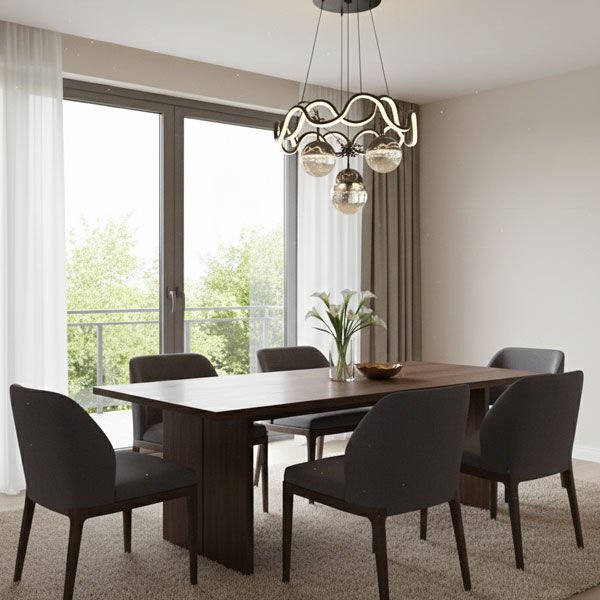Alyans 4 Top Modern LED Avize - 3 Renk Işıklı Tekli Sarkıt Tarz Avize