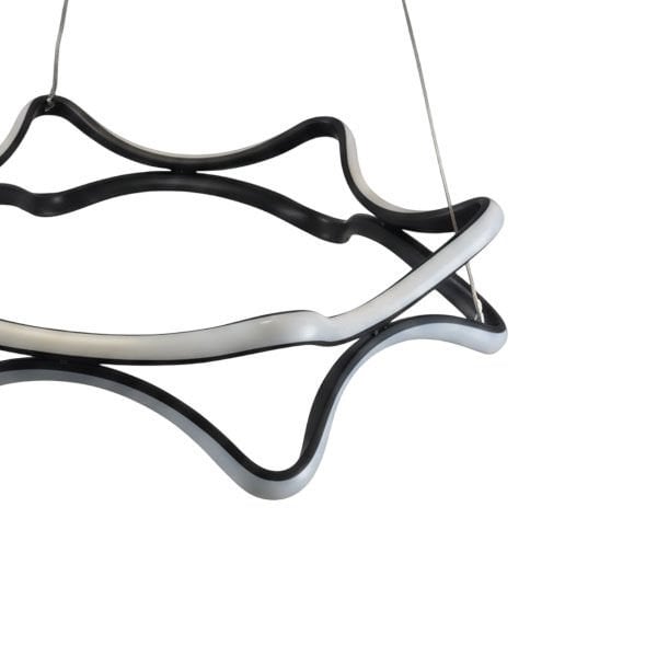 İç İçe Yıldız Modern LED Avize - 3 Renk Işıklı Tekli Sarkıt Tarz Avize