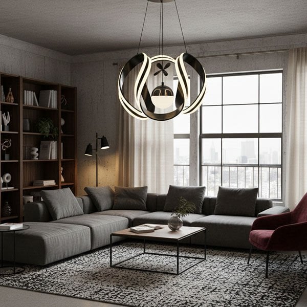 Ahtapot Tek Toplu Yıldız Modern LED Avize - 3 Renk Işıklı Tekli Sarkıt Tarz Avize