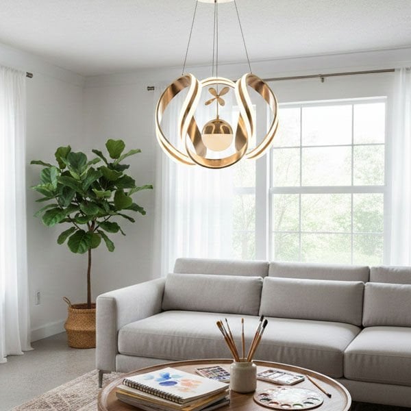 Ahtapot Tek Toplu Yıldız Modern LED Avize - 3 Renk Işıklı Tekli Sarkıt Tarz Avize