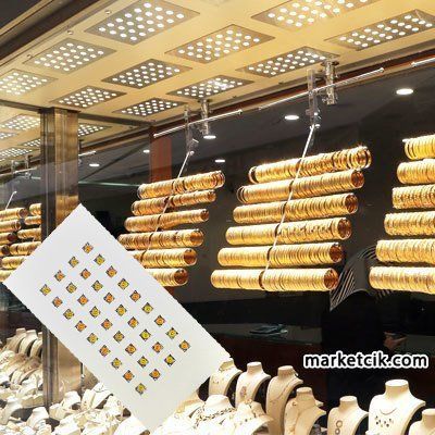 Marketcik 18 Watt Dikdörtgen Kuyumcu Vitrin Led Aydınlatma Günışığı Işık Beyaz Kasa