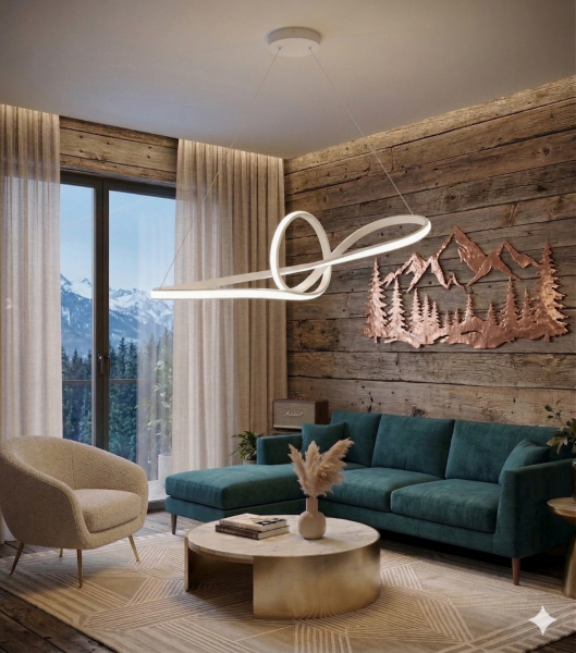 Papyon Modern LED Avize - 3 Renk Işıklı Tekli Sarkıt Tarz Avize