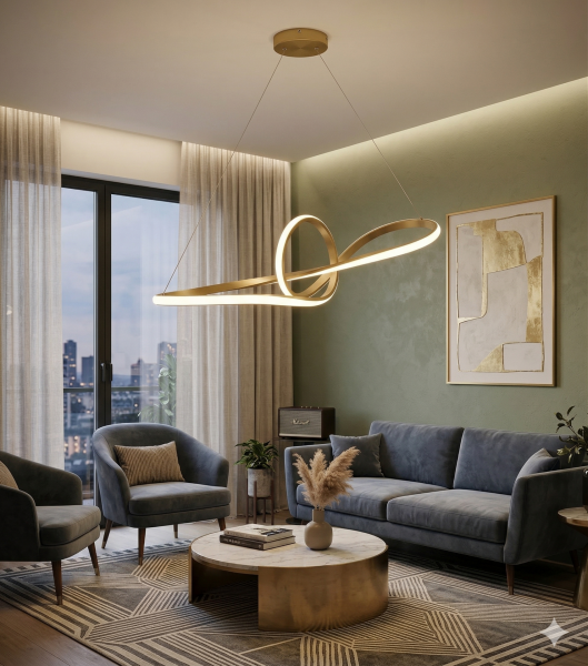 Papyon Modern LED Avize - 3 Renk Işıklı Tekli Sarkıt Tarz Avize