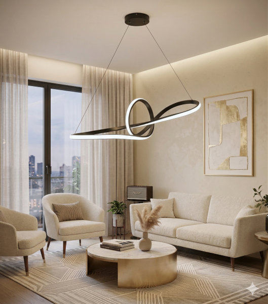 Papyon Modern LED Avize - 3 Renk Işıklı Tekli Sarkıt Tarz Avize