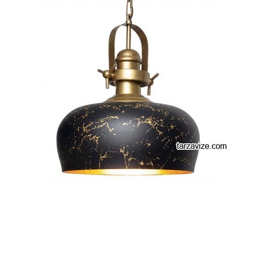 Tarzavize TRZ208-210 Dekoratif Siyah Tekli Retro Modern Sarkıt Avize