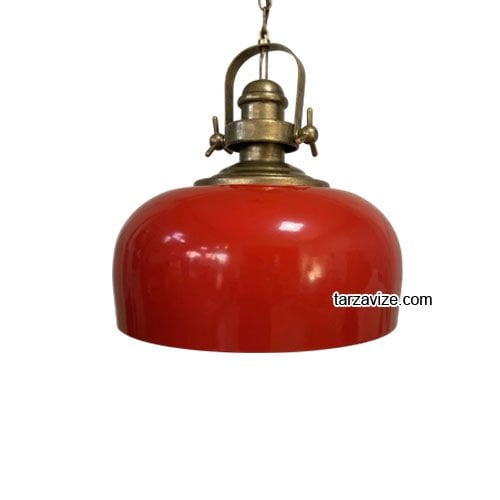 Tarzavize TRZ208-210-4 Dekoratif Kırmızı Tekli Retro Sarkıt Avize