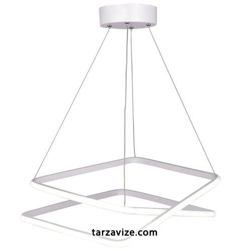 Tarz Avize Kare Sarkıt Led Avize 3 Renk Işık 60 Watt TRZ-157