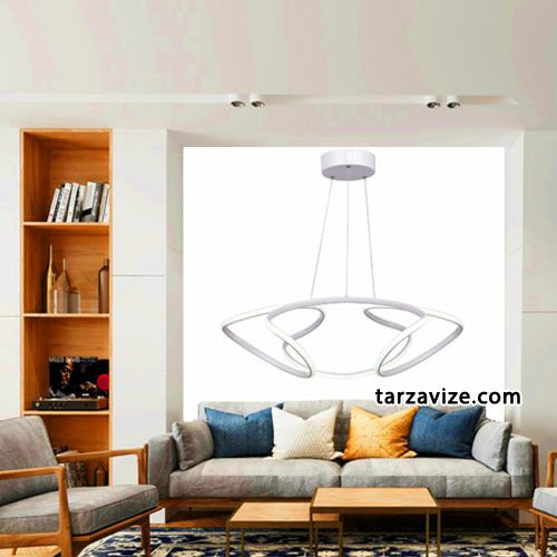 Tarz Avize Oval Sarkıt Led Avize 3 Renk Işık 120 Watt TRZ-055