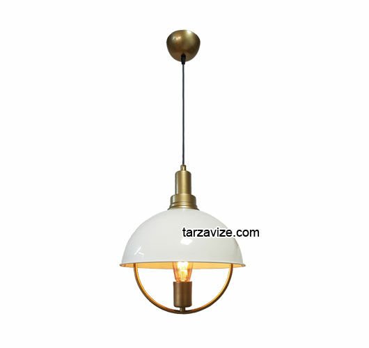 Tarzavize TYMB1 Dekoratif Beyaz Tekli Retro Modern Sarkıt Avize