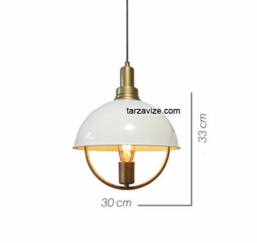 Tarzavize TYMB1 Dekoratif Beyaz Tekli Retro Modern Sarkıt Avize