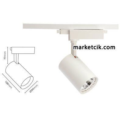 Marketcik 30 Watt Led Ray Spot Armatür Beyaz ve Günışığı Işık Beyaz Kasa Günışığı