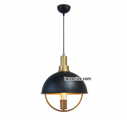 Tarzavize TYMS1 Dekoratif Siyah Tekli Retro Modern Sarkıt Avize