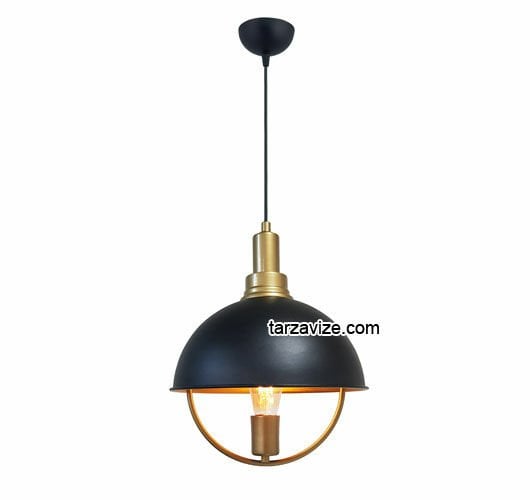 Tarzavize TYMS1 Dekoratif Siyah Tekli Retro Modern Sarkıt Avize