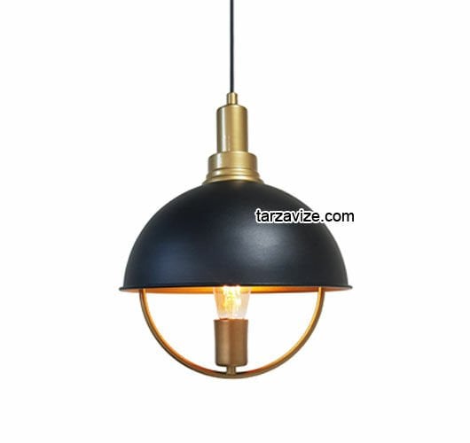 Tarzavize TYMS1 Dekoratif Siyah Tekli Retro Modern Sarkıt Avize