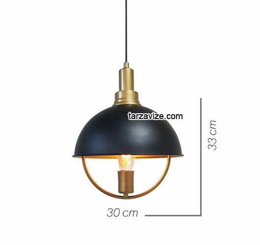 Tarzavize TYMS1 Dekoratif Siyah Tekli Retro Modern Sarkıt Avize