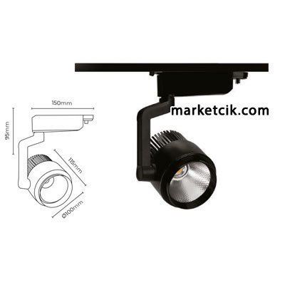 Marketcik 33 Watt Led Ray Spot Armatür Beyaz ve Günışığı Işık Gün ışığı