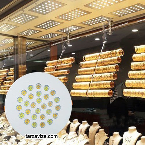 Tarzavize 54 Watt Beyaz Kasa Yuvarlak Kuyumcu Vitrin Led Aydınlatma