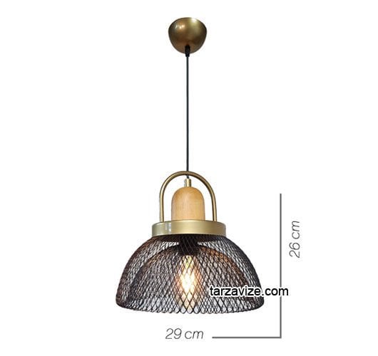 Tarzavize TYM3 Dekoratif Kafesli Siyah Tekli Retro Modern Sarkıt Avize