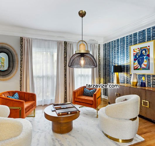 Tarzavize TYM3 Dekoratif Kafesli Siyah Tekli Retro Modern Sarkıt Avize