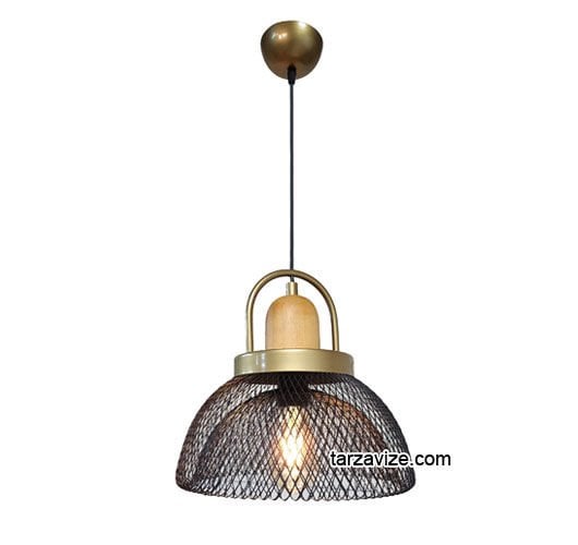 Tarzavize TYM3 Dekoratif Kafesli Siyah Tekli Retro Modern Sarkıt Avize