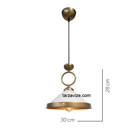 Tarzavize TYM6 Dekoratif Beyaz Tekli Retro Modern Sarkıt Avize