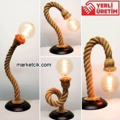 Dekoratif Hareketli Halat Masa Lambası Çok Amaçlı Kullanımlı Anahtarlı Kablolu Porselen Duy