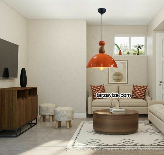 Tarzavize TYMT7 Dekoratif Turuncu Tekli Retro Modern Sarkıt Avize