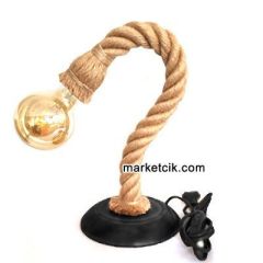 Dekoratif Hareketli Halat Masa Lambası Çok Amaçlı Kullanımlı Anahtarlı Kablolu Siyah Duy