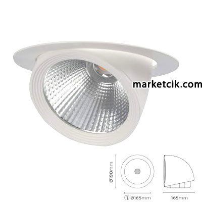 Kendal 44 Watt Sıva Altı Led Salyangoz Spot Armatür Beyaz ve Günışığı Işık Gün ışığı