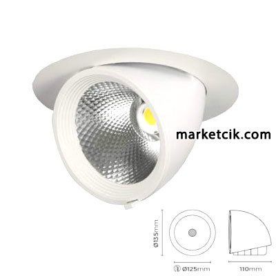 Kendal 20 Watt Sıva Altı Led Salyangoz Spot Armatür Beyaz ve Günışığı Işık Gün ışığı