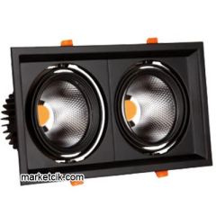 Marketcik 2x30 Watt Sıva Altı Siyah İkili Led Spot Armatür Beyaz-Günışığı Işık Gün ışığı