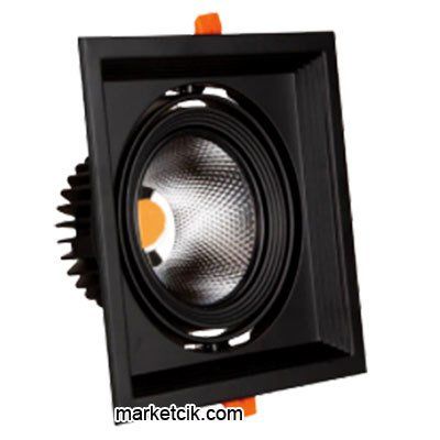 Marketcik 41 Watt Sıva Altı Siyah Tekli Led Spot Armatür Beyaz-Günışığı Işık Gün ışığı