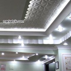 Marketcik Sıva Altı Dekoratif Kristal Cam Led Spot Armatür 3 Watt Beyaz-Günışığı Işık Beyaz Işık