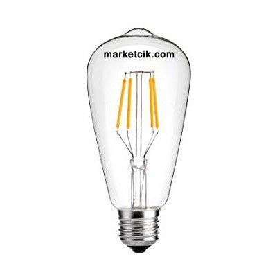 Marketcik 6 Watt E27 Duy ST64 Armut Model Beyaz Işık Led Filament Ampul