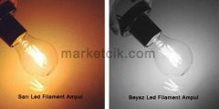 Marketcik 6 Watt E27 Duy G95 Glop Model Beyaz Işık Led Filament Ampul 9,5 cm