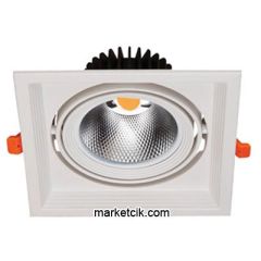 Marketcik 20 Watt Sıva Beyaz Siyah Tekli Led Spot Armatür Beyaz-Günışığı Işık Beyaz