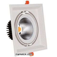 Marketcik 20 Watt Sıva Beyaz Siyah Tekli Led Spot Armatür Beyaz-Günışığı Işık Beyaz