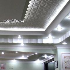 Marketcik Sıva Altı Dekoratif Kristal Cam  Led Spot Armatür 3 Watt Beyaz-Günışığı Işık Beyaz Işık